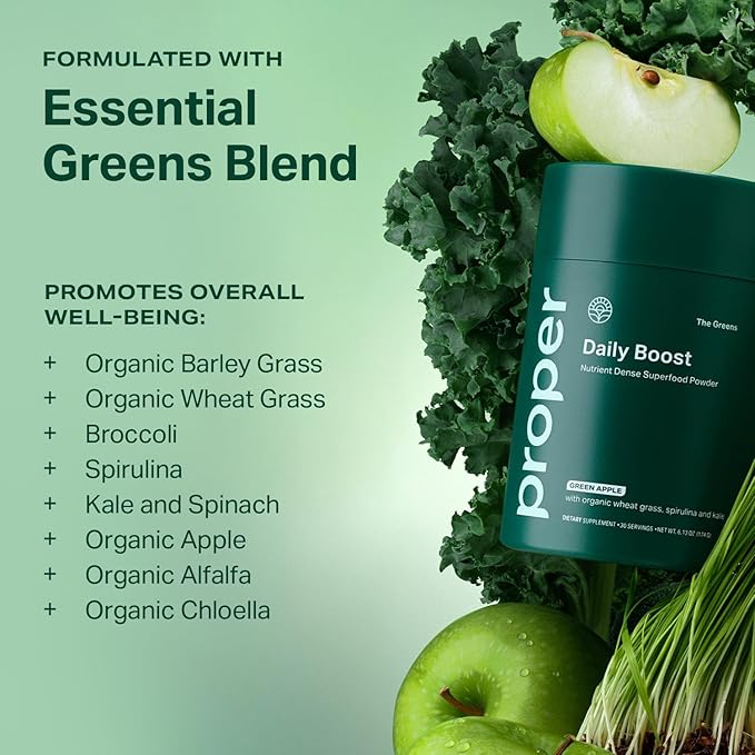 Proper Wellness Bundle – Daily Greens & Relaxation Drink Mix | Organic Superfood Powder with Probiotics & Calming Aid with Magnesium & Adaptogens | Supports Digestion, Sleep & Stress Relief