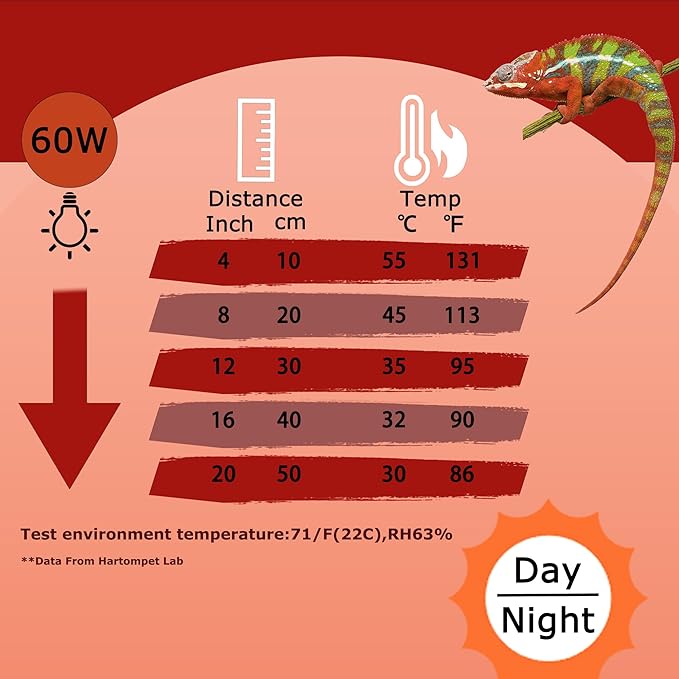 60W Infrared Red Heat Lamp – Basking Spot Bulb for Reptiles, Bearded Dragons, Chameleons, Snakes & Lizards; Ideal Red Heat Emitter for Chickens Coop and Brooder Use, E26 Base | 2 Pack