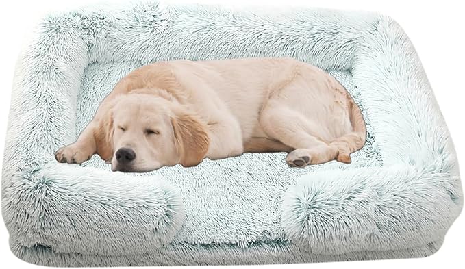 Dog Beds Large Sized dog Orthopedic, Sofa Dog Bed with Waterproof Lining and Nonskid Bottom, Rectangle Washable Dog Bed for Medium Small Dogs and Cats Comfortable ( Color : Green2 , Size : 17 x 15" )