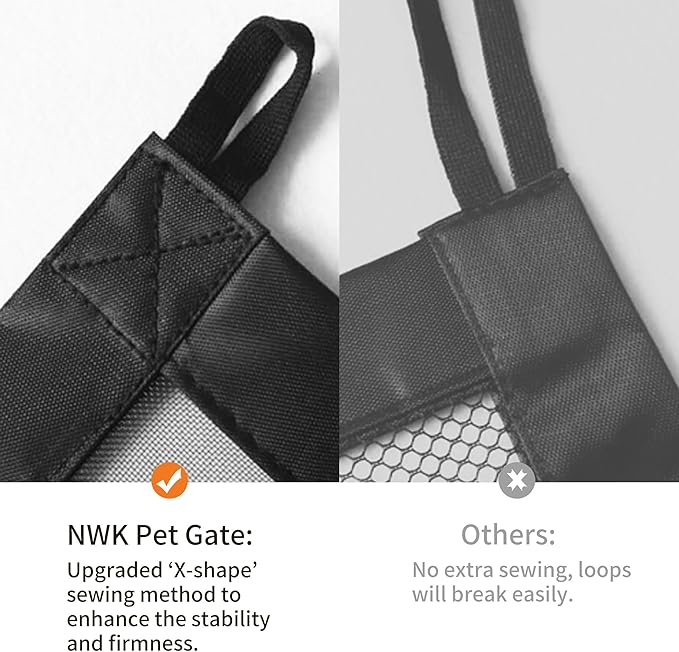 NWK Magic Dog Gate for Stairs Pet Gate for The House Providing a Safe Enclosure for Pets to Play and Rest, 6 Hooks Design (38'' X 30'')