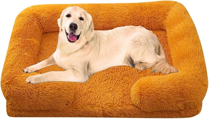 Dog Beds Large Sized dog Orthopedic, Sofa Dog Bed with Waterproof Lining and Nonskid Bottom, Rectangle Washable Dog Bed for Medium Small Dogs and Cats Comfortable ( Color : Green1 , Size : 17 x 15" )
