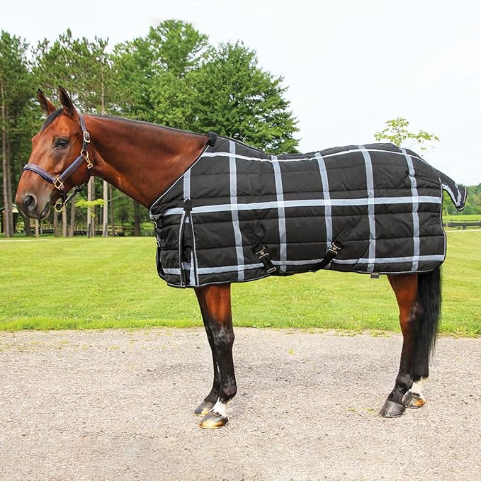 Country Pride Highland 1200D Lightweight Stable Blanket (76, BlackPlaid)
