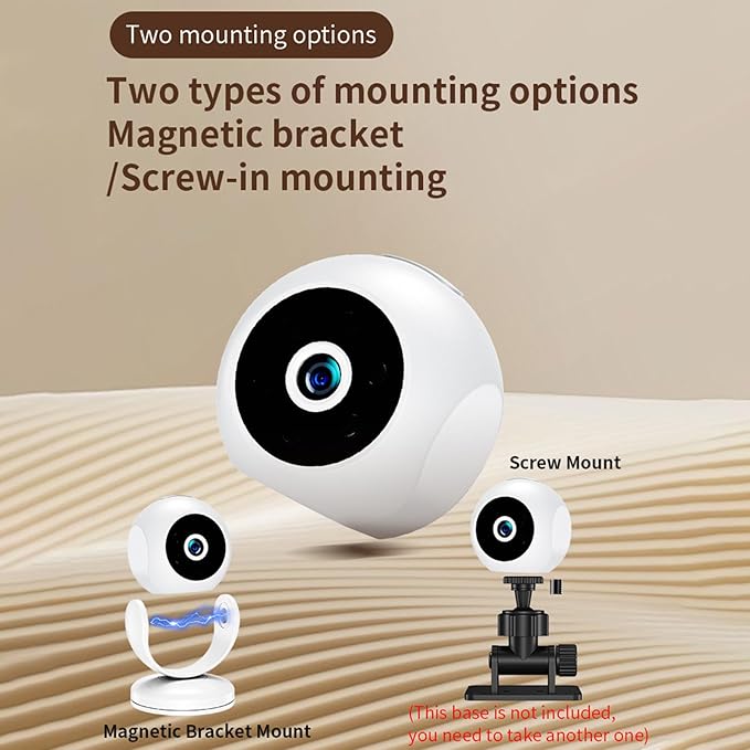 Indoor Wireless Pet Camera, 1080P HD, 170° Wide Angle, Night Vision - Smart Motion Detection, Magnetic Bracket, Home Safety Monitoring