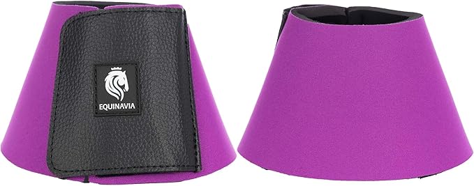 Equinavia Toki Bell Boots for Horses | Neoprene Overreach Boots - Bright Purple - M