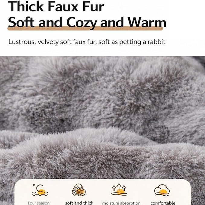 Dream Cloud Pet Sofa Bed Machine Washable Waterproof Supportive Comfort Non-Slip Plush Pet Couch Bed with Raised Edge for Sofa Car Floor, Small Medium Dogs Cats, Furniture Protector (Coffee2)