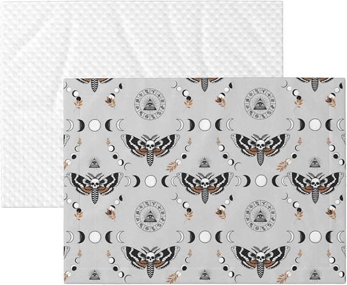 Dog and Cat Blanket in One, Butterfly Dead Head Sun Moon, Double Sided Plush Throw with Raised Dot Pattern on One Side and Flat Velvet on Other for Variety