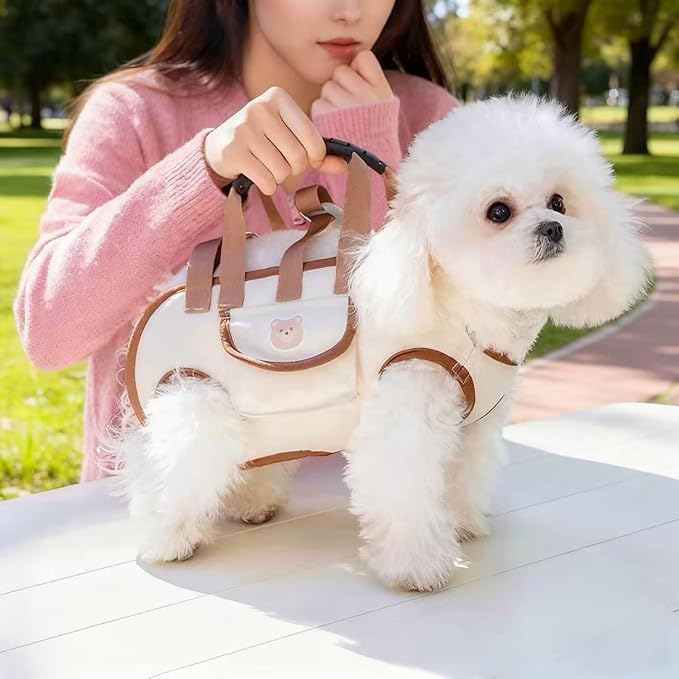 Portable Small Dog & Cat Pet Carrier Sling & Backpack for Small Dogs & Cats & Puppy, Dog & Pet Purse Bag Carrier Sling for Small Dogs with Dog Traction Leash, Crossbody Sling Carriers (Black S)