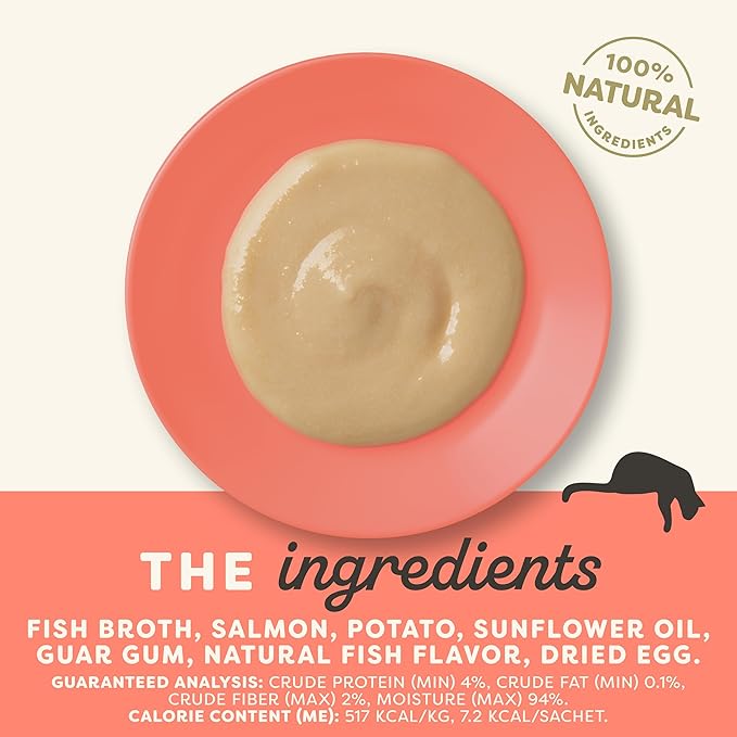 Applaws Lickable Cat Treats, Natural Grain-Free Purée, Limited Ingredient, Salmon Squeeze Up Cat Treats (60 x 0.5 oz Sachets)