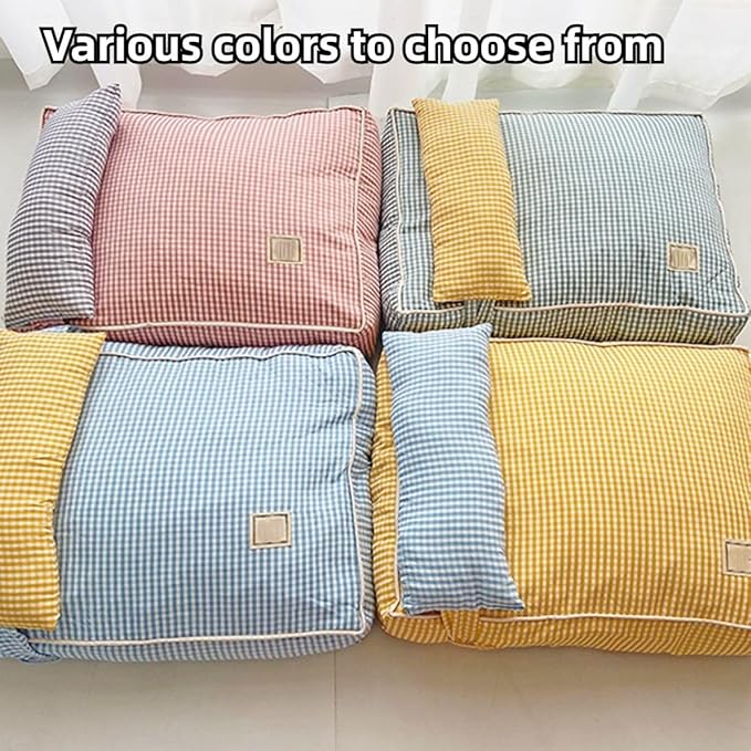 Dog Bed for Small Dogs, Dog Mattress with Pillow for Crate Kennel, Sofa Dog Bed, Super Soft Pet Bed for Medium, Small Dogs Breeds,Pet Bed Puppy Bed,Beds & Furniture (Blue,Small)