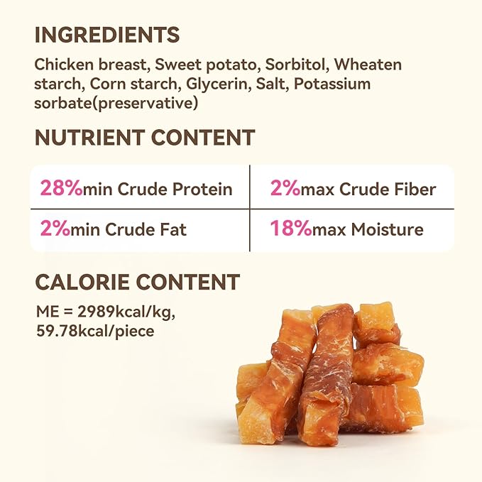Dog Treats, Chicken Wrapped Sweet Potato, Soft Rawhide-Free Chews for Puppies & Small Dogs, 14 oz