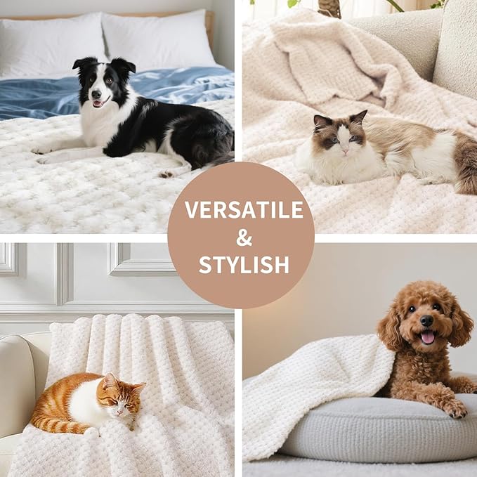 Pet Blanket Warm Soft Dog Blankets Washable Cat Throw Blankets Sofa Bed Couch Furniture Protector Cover for Small Medium Large Dogs Cats, Pink, 31" x 39"
