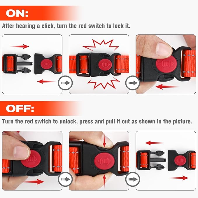 Joytale Martingale Collar for Dogs, Reflective Heavy Duty for Safety, Quick Release Buckle, Adjustable Nylon Collars for Small Dogs Walking Training, Orange,S
