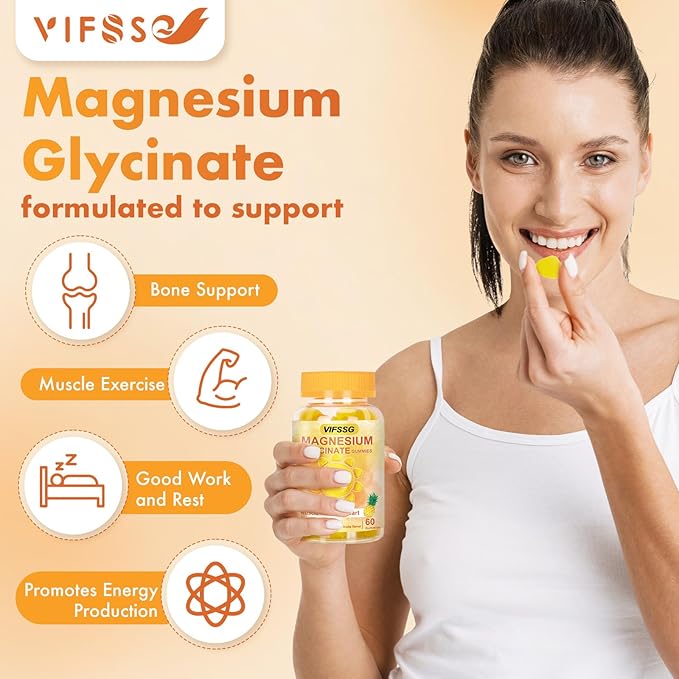 Magnesium Glycinate Gummies 500 Mg, Triple Magnesium Complex Sugar-Free Gummies with Malate 400 Mg, Citrate 400 Mg, Magnesium Supplement Chewable for Women & Men Vegan, Organic 120 Count