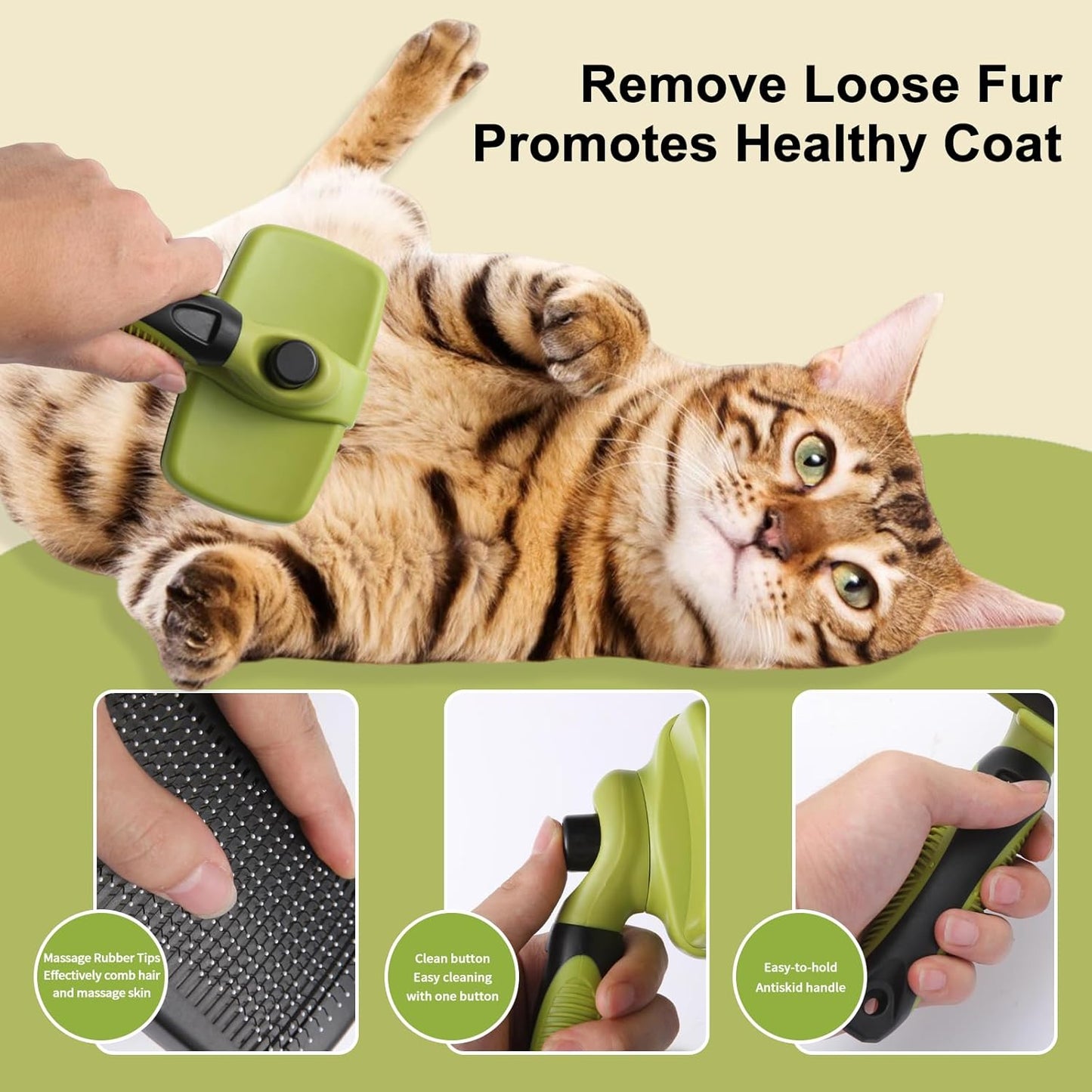 6 PCS Dog and Cat Grooming Kit, Versatile Tools Including Shedding Brush, Nail Clipper with Nail File, Slicker Brush, Dematting Comb
