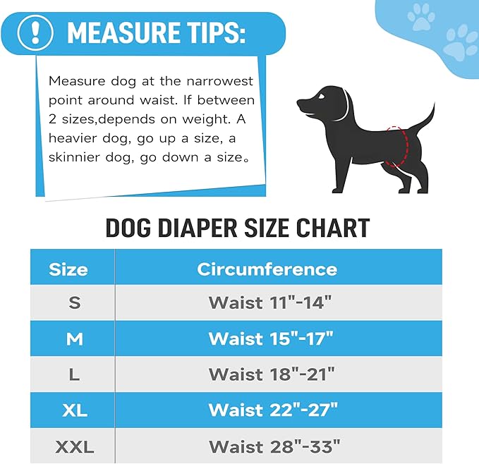 Male Dog Diapers, High Absorbing Dog Belly Bands for Male Dogs, Washable Reusable Dog Males Wraps(5 Pack)