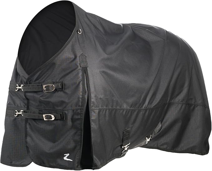 HORZE Nevada Heavy Weight 1200D Waterproof Horse Winter Turnout Blanket (400g Fill) - Black - 81 in