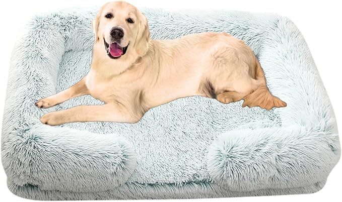 Dog Beds Large Sized dog Orthopedic, Sofa Dog Bed with Waterproof Lining and Nonskid Bottom, Rectangle Washable Dog Bed for Medium Small Dogs and Cats Comfortable ( Color : Green2 , Size : 31 x 21" )