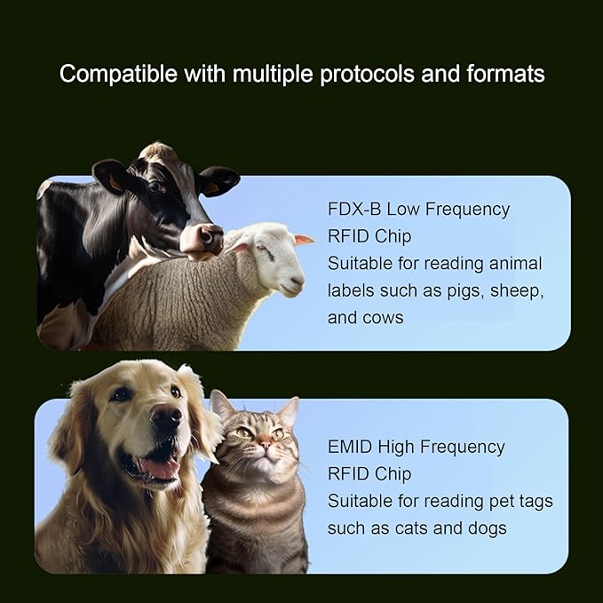 Pet Microchip Scanner, Rechargeable Portable Chip Reader with 1.44 Inch LED Color Screen and USB Connectivity, for FDX B EMID Microchips