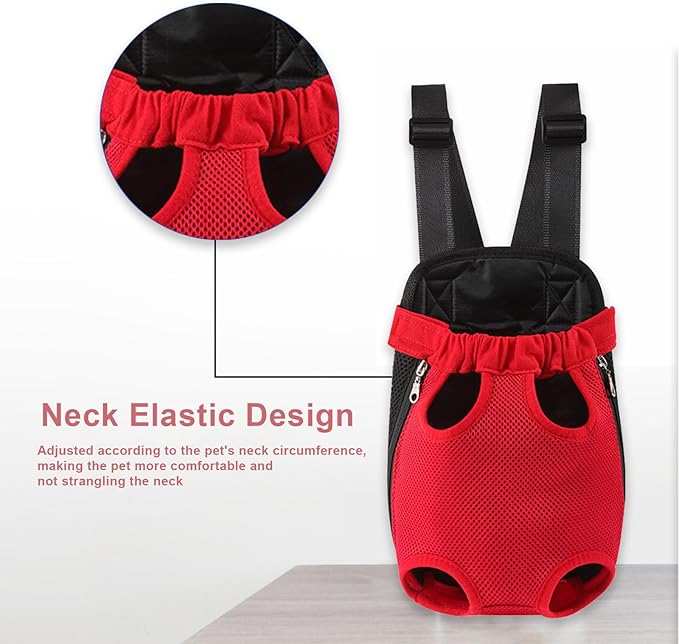 Dog Carrier Backpack, Adjustable Puppy Front Carrier Backpack, Ventilated Dog Chest Carrier for Hiking Camping Travel, Sling Bag for Small Medium Dog Cat Rabbit Puppies, Suit 3-5 lbs (Beige, S)