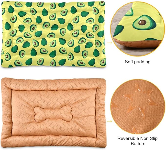Pet Bed Yellow Avocado Dog Bed Mat Absorbing Non Slip Pad Pet Sleeping Mat for Small, Medium, and Large Dogs Puppy Cat 36 in x 24 in