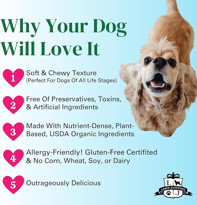 Lord Jameson: Carrot Pops 6 oz - Dog Patisserie Treats, Organic Soft & Chewy No-Bake Bites, Fiber-Rich, Gluten & Preservative Free