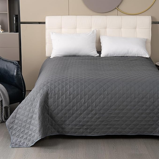 GIBZ Waterproof Dog Bed Cover Anti Slip Pet Furniture Protector Blanket Washable Thick Quilted Mat, Black, 218x208cm