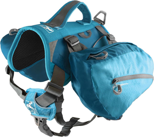 Kurgo Dog Saddlebag Backpack, Back Pack Dog Harness, Hiking Pack for Dogs, Packs for Pets to Wear, Camping & Travel Vest Harness, Reflective, Lightweight, Baxter Pack, for Medium & Large Pets