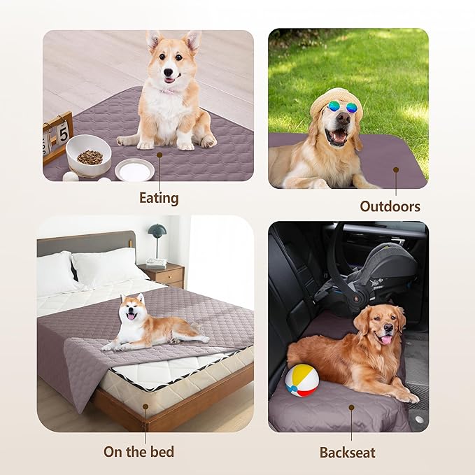 gogobunny 100% Double Sided Waterproof Dog Blanket Soft Pet Bed Cover Reversible Protect Furniture Couch Sofa Car for Puppy Cat Kids (Dark Sea Fog/Light Sea Fog, 30x80 Inch (Pack of 1))