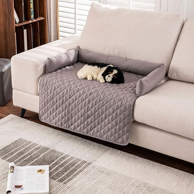 Dog Bed Cover & Couch Protector - Anti-Slip & Waterproof Pet Pad, Cozy Nest for Dogs, Ideal for Sofa, Bed & Car Seat Cushion - Furniture Protector Dark Gray S