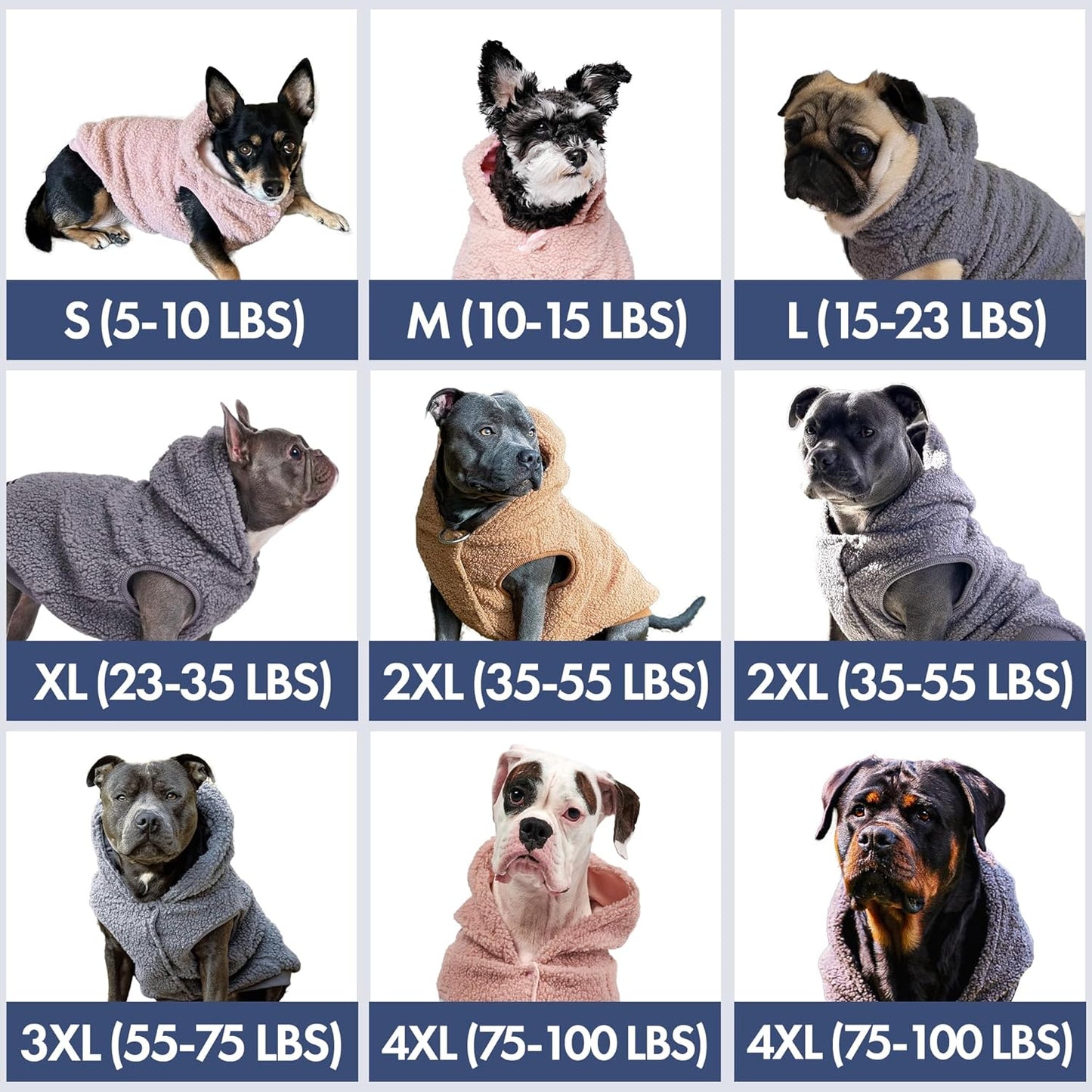 Spark Paws Teddy Dog Sweater, Sherpa Jacket Vest with Warm Fleece Lining, Winter Coat Suitable for Small Medium Large XL XXL Breeds - Pink - 2XL