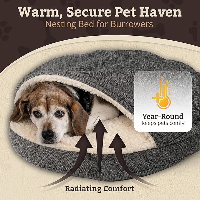 Snoozer Luxury Cozy Cave Pet Bed, Showdog Collection, Extra Large – Merlin Pewter
