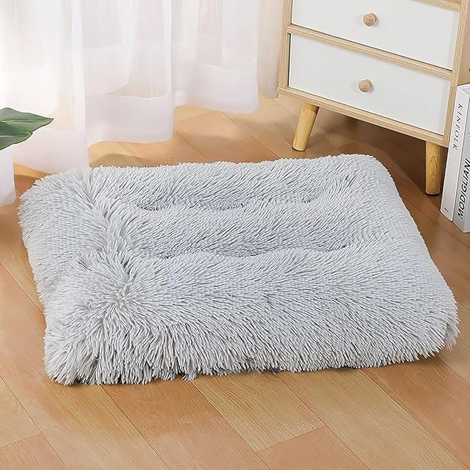 Dog Crate Mat, Dog Bed for Large Dogs, Comfy Fluffy Kennel Pad Anti-Slip for Dog beds & Furniture, Quilted Dog Bed for Pets for Medium/Small Dogs Cats (Color : Gray 2, Size : 48x33)