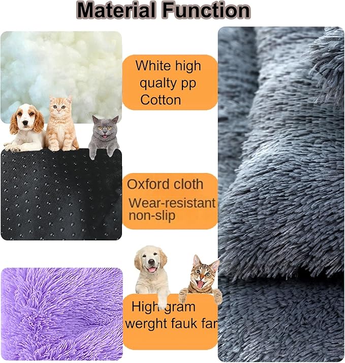 Dog Crate Mat, Dog Bed for Large Dogs, Comfy Fluffy Kennel Pad Anti-Slip for Dog beds & Furniture, Quilted Dog Bed for Pets for Medium/Small Dogs Cats (Color : Purple, Size : 30x21)