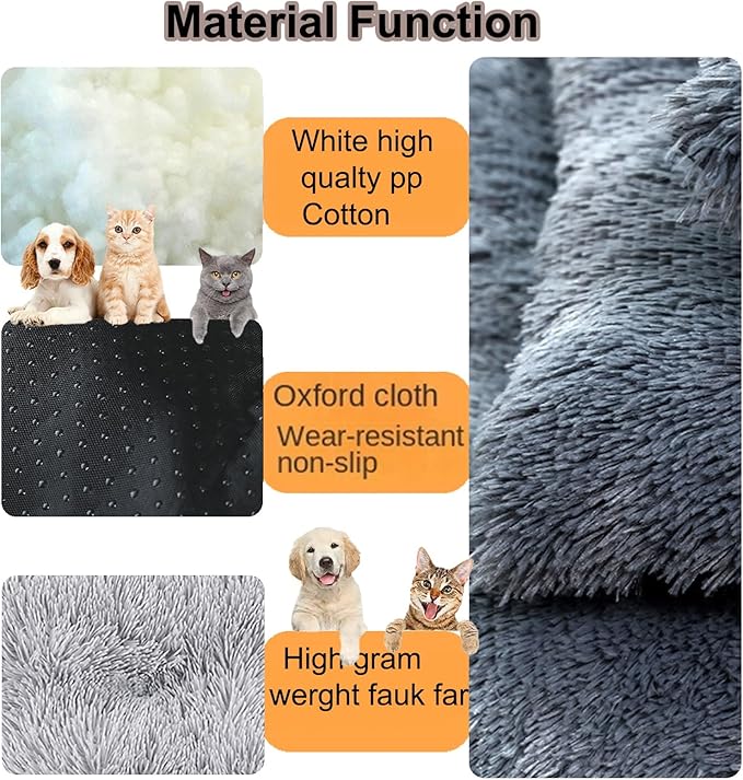 Dog Crate Mat, Dog Bed for Large Dogs, Comfy Fluffy Kennel Pad Anti-Slip for Dog beds & Furniture, Quilted Dog Bed for Pets for Medium/Small Dogs Cats (Color : Gray 2, Size : 48x33)