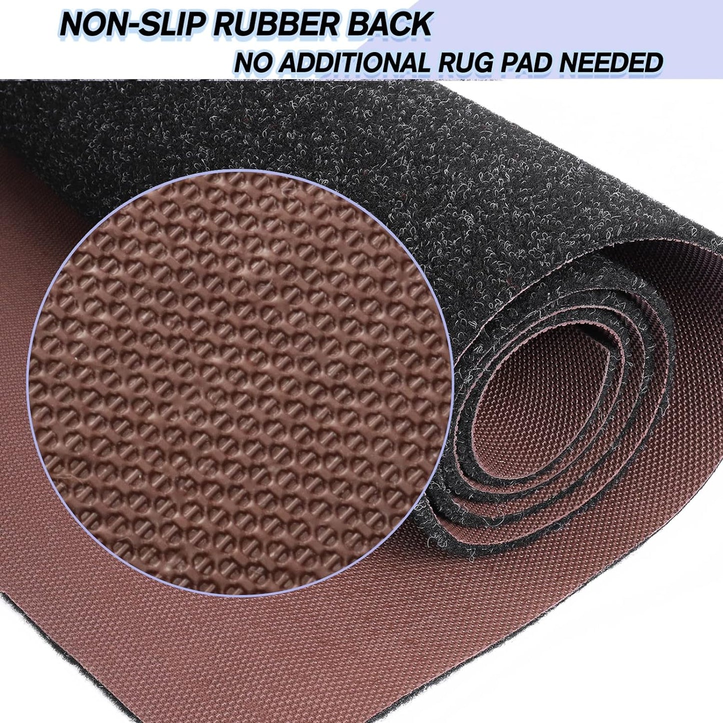 Custom Size Backed Non-Slip Area Rugs Runner, Easy Clean, Waterproof Runner Rugs for Hallway Entryway, Kitchen, Laundry, 3FT x 54FT, Black