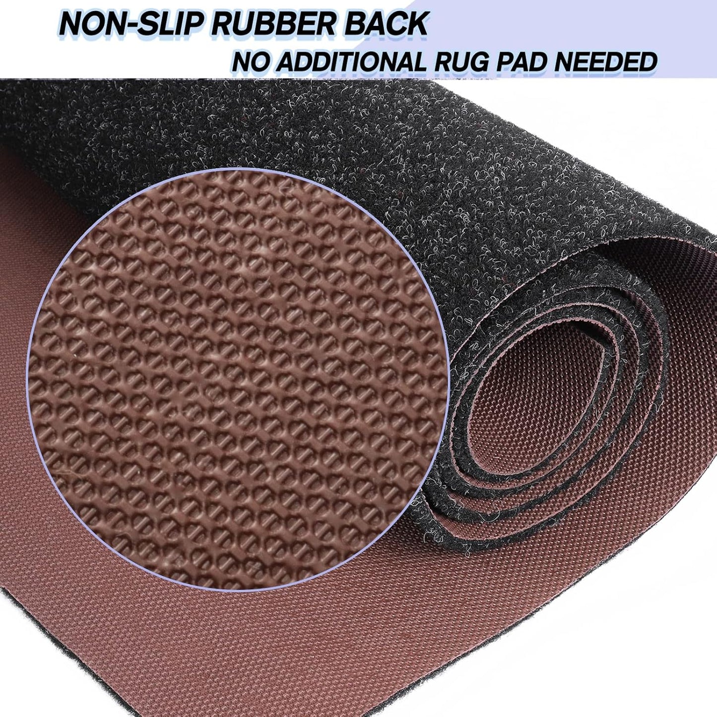 Custom Size Backed Non-Slip Area Rugs Runner, Easy Clean, Waterproof Runner Rugs for Hallway Entryway, Kitchen, Laundry, 3FT x 50FT, Black