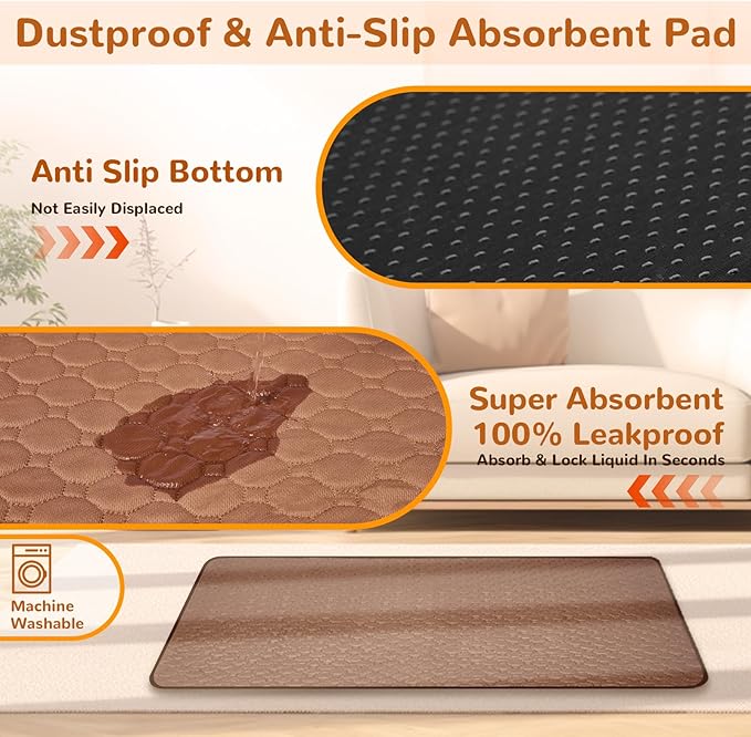 Dog Beds Medium Sized Dog Waterproof Washable Pet Bed Memory Foam Orthopedic Chew Proof Dog Couch with Anti-Slip Mat (Brown)