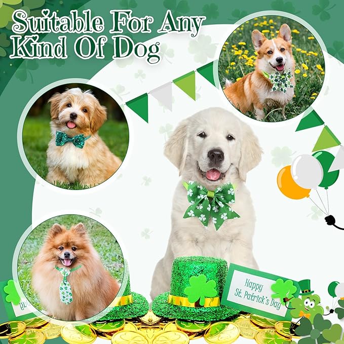 Talltalk 360 Pcs Halloween Dog Bow Ties Collars Set Adjustable Thanksgiving Christmas Fall Xmas Dogs Neckties Grooming Accessories for Small Medium Large Pet Cat Decoration(Valentine)