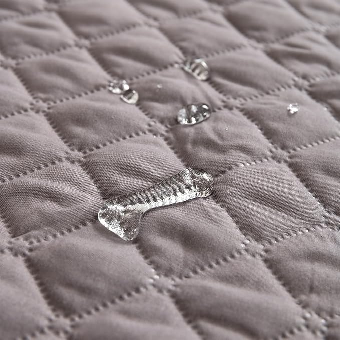 GIBZ Water Resistant Dog Bed Blanket Cover Large Anti Slip Pet Furniture Protector Washable Cat Quilted Mat for Couch, Khaki, 210x210cm