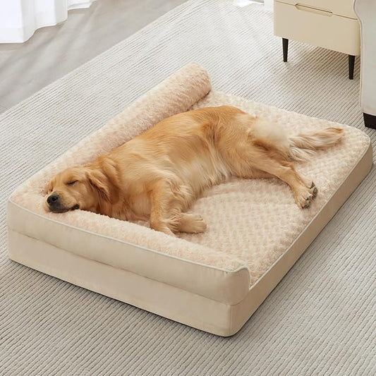 BFPETHOME Orthopedic Dog Beds for Large Dogs-Waterproof Sofa Dog Bed with Removable Washable Cover, Large Pet Bed with Waterproof Lining and Nonskid Bottom,Pet Bed for Dogs