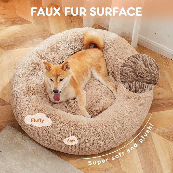 Sweetcrispy Orthopedic Dog Bed, Memory Foam Puppy Sleeping Sofa for Medium Pets with Washable Removable Cover Non-Slip Base Waterproof Liner Egg Crate, Classic Brown, 28" L x 23" W x 6.5" Th