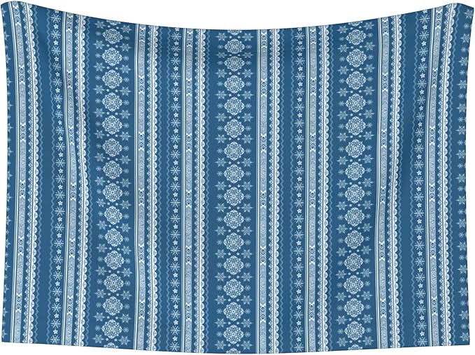 Boho Blanket for Pet - Blue White Snowflake Throw Blanket 40x30 Bohemian Couch Blankets for Puppy Dogs Cats