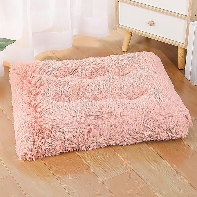 Dog Crate Mat, Dog Bed for Large Dogs, Comfy Fluffy Kennel Pad Anti-Slip for Dog beds & Furniture, Quilted Dog Bed for Pets for Medium/Small Dogs Cats (Color : Apricot, Size : 25x18)