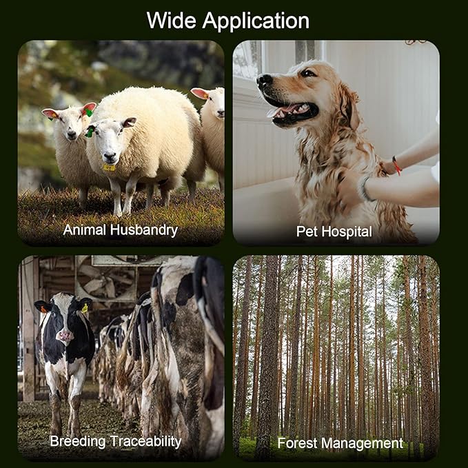 Pet Microchip Scanner, Reader for FDX B EMID Chips with 500 Data Storage and USB Upload, 134.2kHz 125kHz, for Animal Dog Cat Pig