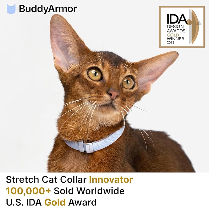 Safety Cat Collar Pro, Lightweight Elastic Release Non Breakaway Cat Collar Adjustable with Snap Fastener for Kitten All Small Large Cats, US IDA Gold Award (Burgundy, M 7.9-15.7")