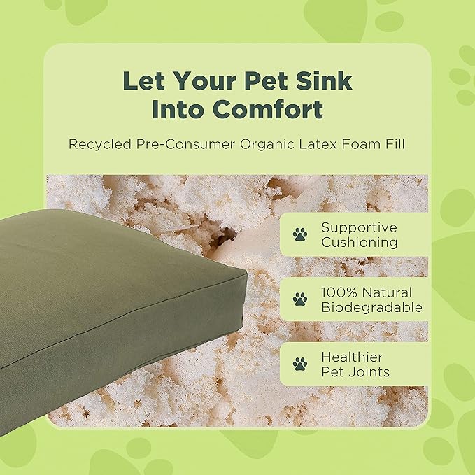 X-Small -24 x 18 x 4 - Cranberry Premium Organic Hemp Dog Bed - Organic Latex Fill - Removeable Cover