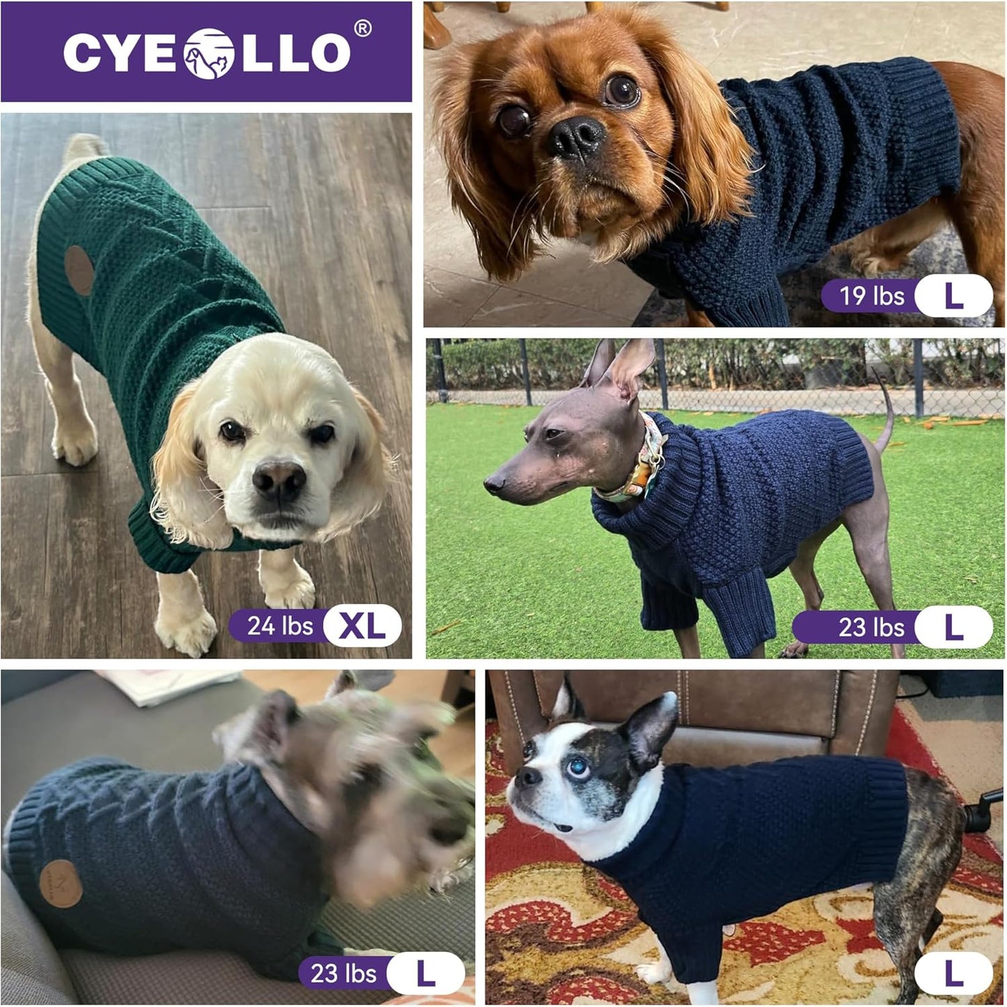 cyeollo Turtleneck Dog Sweater Soft Knitwear Pullover Sweaters with Leash Hole Pet Clothes for Cold Weather Pet Small Dog Sweaters,Pink, XL