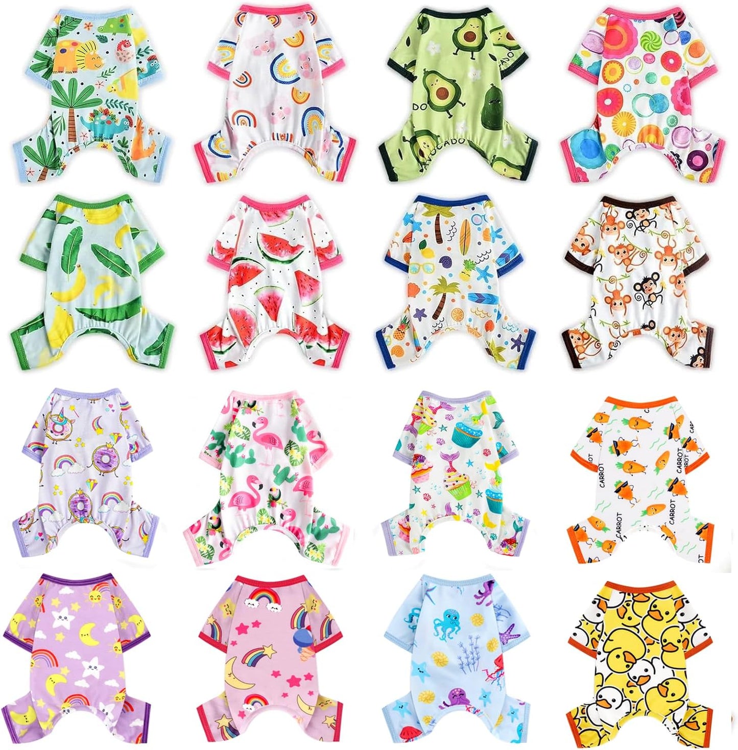 Dog Pajamas Pjs Spring Summer Dog Clothes for Small Dogs Girl - Boy - Medium Size Dogs, Soft Stretchy Puppy Clothes Doggie Onesies Cat Pet Jammies Outfit (Banana, XX-Large)
