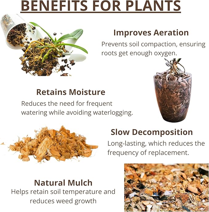 LaLaGreen Coconut Coir Chips for Plants (500g, 10 Pack) Indoor Herb Garden Seedling and Plant, Outdoor Planting Soil Vegetable Flower Orchids, Organic Compressed Coco Fiber Husk Chips Brick Peat Moss
