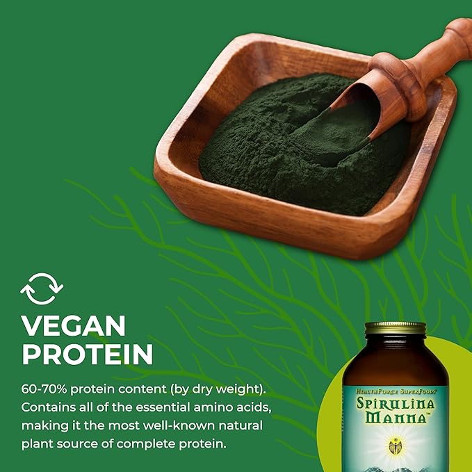 HealthForce SuperFoods Spirulina Manna - Capsules - 450 Vegan Capsules